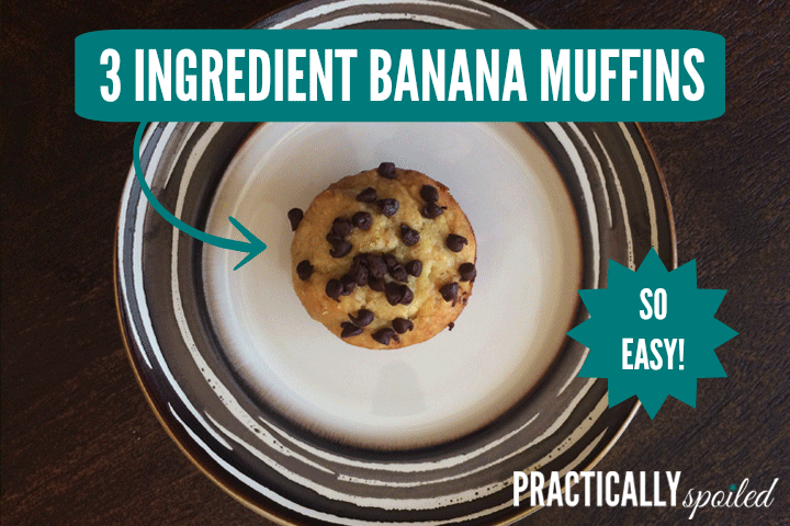 3 Ingredient Banana Muffins - practicallyspoiled.com