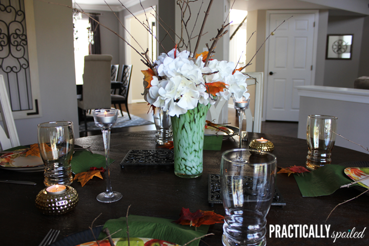 High Style, Half Disposable Thanksgiving Table - practicallyspoiled.com