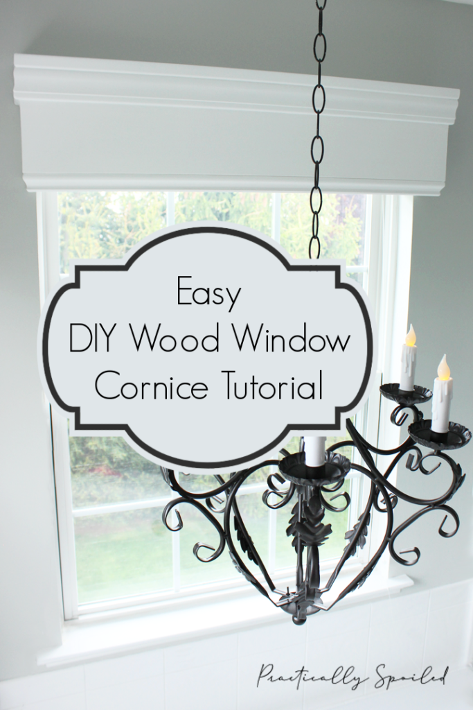 Easy DIY Wood Window Cornice Tutorial - practicallyspoiled.com
